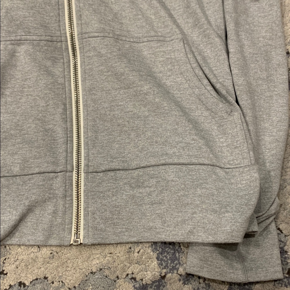 Women's Light Gray Zip Hoodie with Hood - Picture 4 of 7